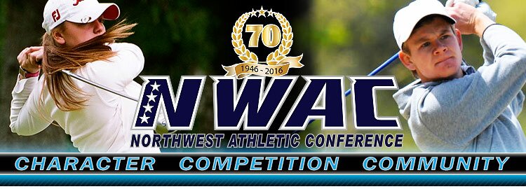 Northwest Athletic Conference NWAC golf Sports Banner Image. NWAC Slogan: Character, Competition, Community